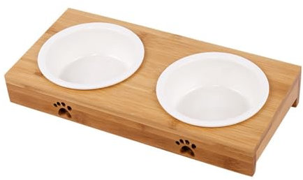 CRSUSUKJ Fressnapf für kleine Hunde und Katzen, Gekippter Katzennapf, Ergonomischer Katzennapf aus Keramik, Erhöhter und ergonomisch geneigter Napf für Katzen