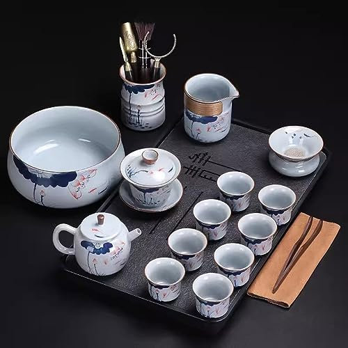 DDKYHU Set da tè Giapponese Set da tè Set da tè Cinese Set da tè Kung Fu di Lusso Leggero per la casa, Set da teiera e Tazza da tè in Ceramica Cinese Interessante