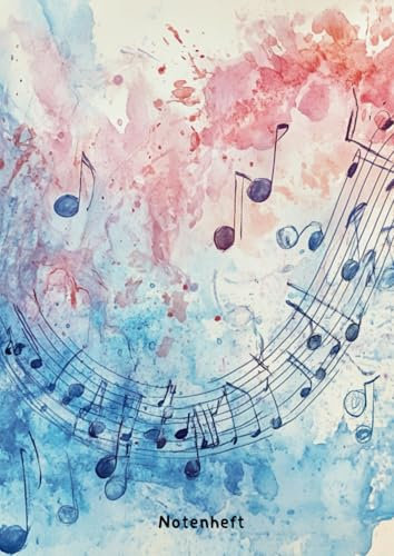 Notenlinienheft DIN A4 mit Lineatur 14 ohne Hilfslinien: 100 Seiten Musikheft mit Notenlinien für Musikunterricht und Musiker