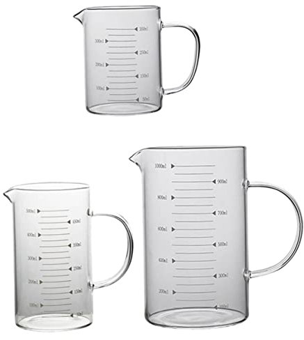 PRETYZOOM Taza Medidora De Vidrio Perfecta Para Leche y Batidos Resistente y Transparente