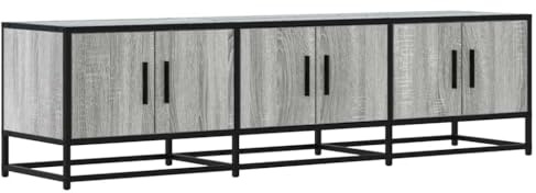 vidaXL Tv-bänk grå sonoma 150x35x41 cm konstruerat trä och metall, TV-skåp, mediamöbler, mediaskåp, mediamöbel, multimediaskåp, TV-möbler, TV bänk