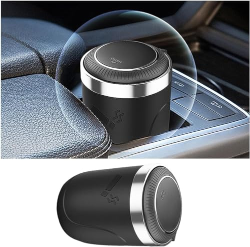 ZaoFenZ Cenicero de Coche con Tapa para Citroen C3 (2002-2003), Cenicero Desmontable para Automóvil de de Fácil Limpieza con Luz LED Tapa Abatible