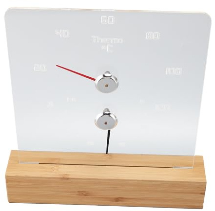 Generic Bastu Temperaturmätare Hygrometer med LED -ljus för Hemmabastu Rumstillbehör Vitt, 2 i 1 Bastu Temperatur Fuktighetsmonitor för Hotell (Celsius Display-intervall 0 ° C-120 ° C)
