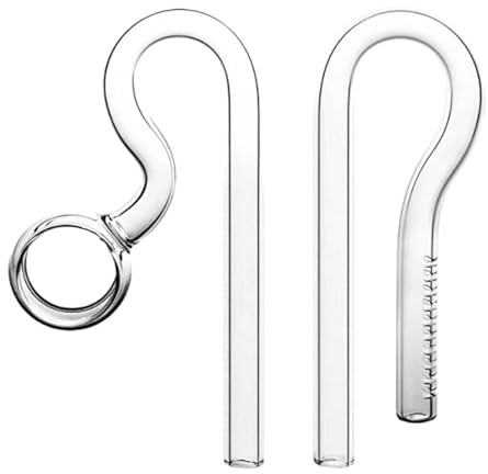 misppro Acquario Lily Tubo di Vetro Giglio Tubo in Out Trasparente Rimuovere Olio con Skimmer Superficie Filtro Serbatoio Pesce 13mm