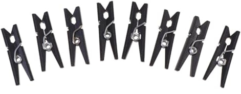UTHCLO 100 Pezzi Clip Mini in Plastica Nere da 2,5cm per Foto e Vestiti, Clip Leggere e Resistenti per Decorazioni Domestiche e Lavori Artigianali