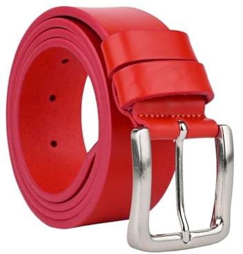 Conte Massimo Herren Gürtel aus Echtem Leder, Unikat, Made in Italy, Nickelfreie Schnalle, kürzbar, 4 cm breit, mit Geschenkbox