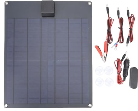 Fafeicy 35W Solar Ladegerät Tragbares Wasserdichtes Solar Panel Kit mit Controller Hoch Effizienter Halter für Wohnmobile Traktoren Rasenmäher Schiffe