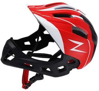 wueiooskj Casco da bici per bambini, casco sportivo per arrampicata, equitazione, pattinaggio a rotelle, verde, Rosso, da 50 cm a 55 cm