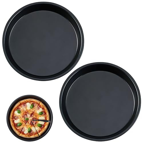 ZYLOUY Pizzablech, 2 Runde Pizzablech für Pizzaofen bis 500 Grad, Pizzapfanne Rund 16,5 cm, Ideal für Haushalt und Restaurant, Die in Verschiedenen Umgebungen und Szenarien Genutzt Werden Können.