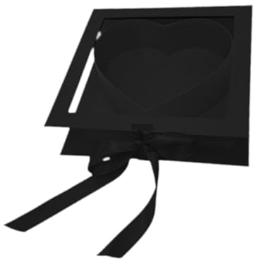 SiaBiced Scatola Portafiori a Forma di Cuore per, Confezione in Cartone con Finestra, Scatola Decorativa per Riporre Dolcetti, Caramelle E Fiori, Nero