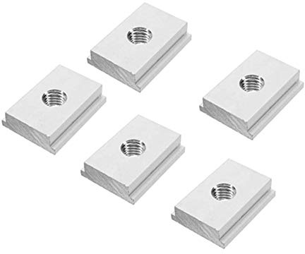 Nutensteine für Hammerköpfe 5pcs T-Nut Hammer Kopf Mutter M8 für Möbel Nutensteine für Aluminium-Profile Holzbearbeitung Aluminiumlegierung Silber 30 * 23 * 7,8 mm Silber