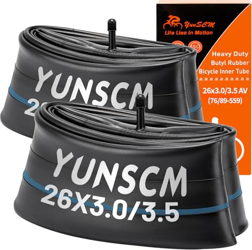 YunSCM 2PCS 76/89-559 Verdickter Fatbike 26 Zoll Schläuche 26x3.0 26x3.5 AV32mm Schrader Ventil Kompatibel 26 Zoll MTB/Rennrad Fatbike fahrradschlauch 26x3.0/3.5