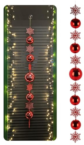 com-four® Christbaumkugel-Girlande Weihnachten, Kugelgirlande | Weihnachtsdeko für Christbaum - weihnachtliche Tischdeko