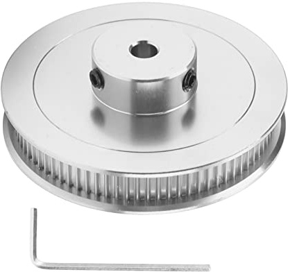 ViaGasaFamido Rueda Síncrona 80 Dientes Diámetro 5 Mm Polea Correa Dentada con Brida Doble de Acero de Aleación para Fresadoras Y Máquinas Formadoras de Engranajes Plata