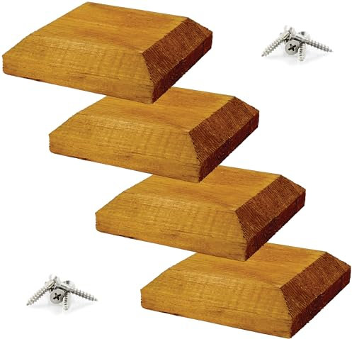 IRONTITE® Newel - Confezione da 4 tappi per recinzione in legno, 3 x 3, per pali quadrati da 75 mm. Proteggi i tuoi pali con questa protezione per pali in legno (marrone)