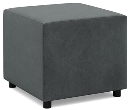 Mebligo - Fußstütze für Sessel 50 x 50 cm NEO Kollektion, Bequemer Hocker als Auflage, Pouf Hocker, Aus Hochwertigen Materialien, Sitzpouf, Fusshocker Gepolstert für Sessel, Dunkelgrau