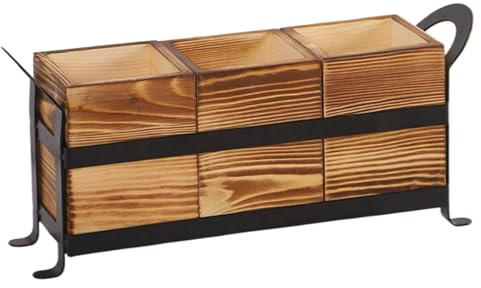 Organizador De Utensilios De Madera,Contenedor De Cubiertos Vintage Portátil Con 3 Compartimentos Y Asa | Porta Tenedores Y Cucharas Para De Cocina | Para Restaurante Cafetería Hogar Exterior
