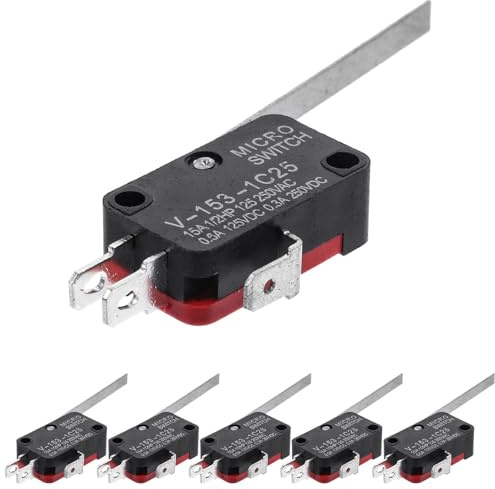 Hemobllo Mikro schalter, Endschalter Mikroschalter 125V / 250V 16A Tastentyp Endschalter Druckknopf Schnappschalter Mini-Mikro- für Mikrowellenofentür Arcade 6 Stück