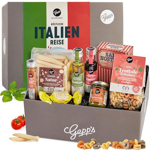 Gepp’s Feinkost Bella Italia Geschenkbox I Genuss Geschenkset | Geschenkkorb für Männer und Frauen I Feinste italienische Spezialitäten I Hergestellt nach eigener Rezeptur