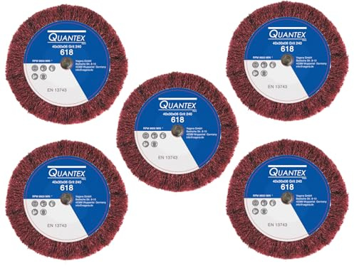 5 Stück Schleifvlies Körnung: 240, 40mmx30mm, 6mm Einspannschaft- Schleifmopstift, Vliesschleifer, Schleifmop, Schleifvlies mit Schaft.