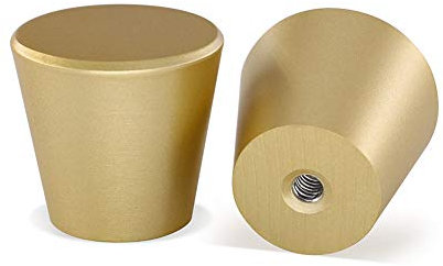 LONTAN 15 Pack Gold Cabinet Knobs - Cylinder-Shaped Cupboard Handles for Dresser Drawers - Aluminum Alloy Kitchen Hardware