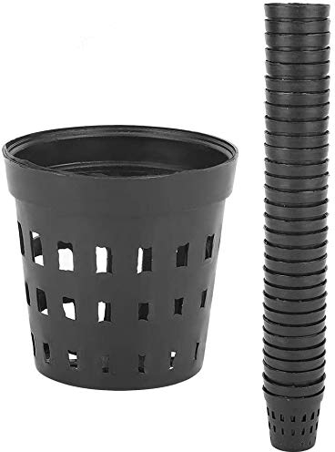 YOUTHINK Garden Slotted Mesh Net Cups 30PCS Black Plastic Aquarium Water Plants Planting Basket Fish Tank Grass Cultivate Baskets