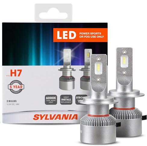 Sylvania H7 LED Powersport Headlight Bulbs for Off-Road Use or Fog Lights - 2 Pack