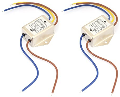 Filtro EMI 2-Pack, filtro di alimentazione EMI monofase CW1B-10A-L, filtro di interferenza elettromagnetica AC 125/250V 10A, adatto per la maggior parte dei dispositivi digitali, facile da installare