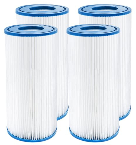 FFyan Patronenfilter für Intex-Typ A-Pool 29002, Filter-Kartuschen für Pumpen, für Patronen-Poolfilter-Vakuumreiniger Pumps Tale Tale 4 Stück