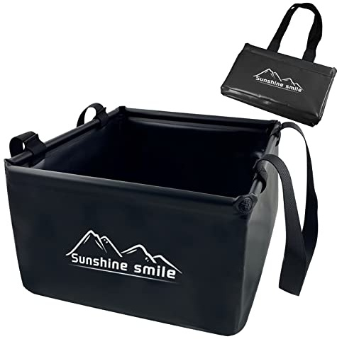 Cubo Plegable para Camping de 15 L,Fregadero o como Cubo Plegable,Plegable Cubo de Camping,Cuenco Plegable para Exteriores,Lavabo portátil Contenedor de Almacenamiento de Agua