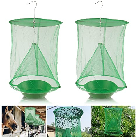 BOFUNX 2pcs Trappola per Mosche all'Aperto, Sospese e da Appendere Pieghevole, Anti-zanzare