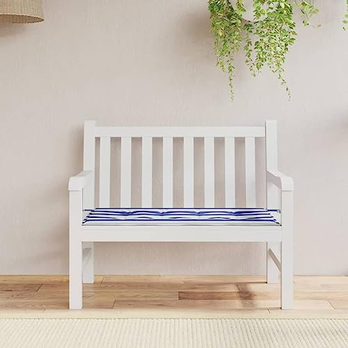 ZEYUAN Gartenbank-Auflage Blau&Weiß Gestreift 100x50x3cm Oxford-Gewebe Stuhlkissen, Sitzpolster, Sitzauflagen Für Bänke, Bankkissen, Sitzbankauflagen, Polster Sitzbank 361113
