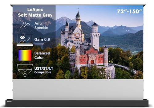 WUPRO LeApex Pantalla Proyector Exterior 120 Pulgadas Soft Matte Gray | Superficie Anti-Speckle | Pantalla de Suelo | Ideal Para Salas Tenues | Compatible Con Todos Los Proyectore