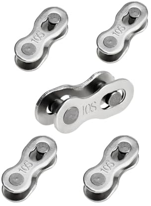 KALIDESHON Reusable Chain Connecting Link, for 10 Speed, Road Bicycle and Mountain Bike, Metal Bike Master Link, Bicycle Chain Missing Link Connector, 5 Set Pack Silver
