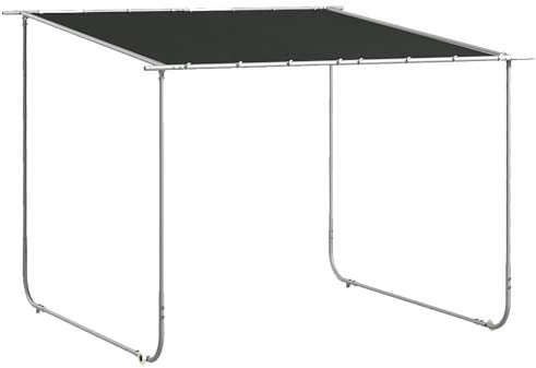 Outsunny Pérgola 3x3 m Cenador de Jardín con Ruedas Protección UV 30+ Impermeable Sacos de Arena y Marco de Acero para Patio Terraza Balcón Gris Oscuro