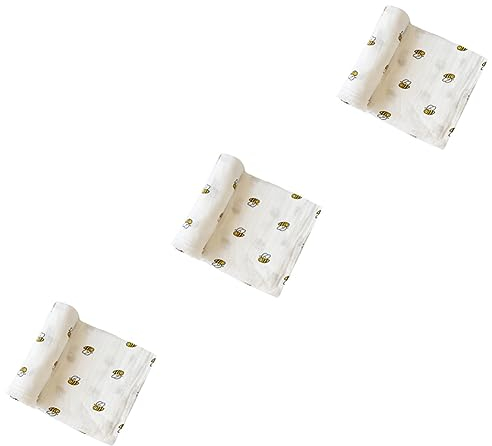 ibasenice 3stücke Neugeborenen Mullwindel Decke Aus Baumwolle Atmungsaktive Swaddle Decke Für Neugeborene Für Babygeschenke Littie Bee