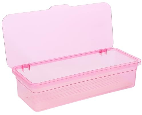 VOSAREA Plastic Flatware Tray with Lid, Silverware Organizer Bins, Stackable Cutlery Storage Bins, Utensil Container Dinnerware Holders for Kitchen Bathroom Pink