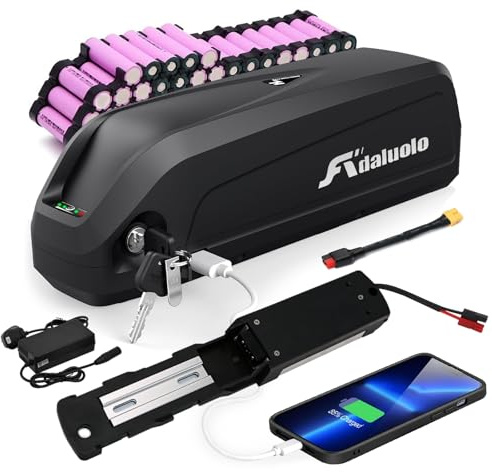 Adaluolo Ebike Hailong Akku 52V 48V 36V Ebike Batterie 10AH 13AH 15AH 17.5AH 20AH Elektrofahrräder Batterie Lithium-Ionen Akku mit Ladegerät für E-Bike Ba-fang/Tong-Sheng und andere