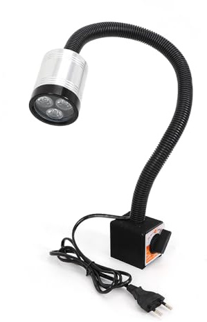 MEHOOSPVN Magnetic Machine Work LED Work Bench Spot Light Workshop Inspection Lamp with Gooseneck and Magnetic Base Light Lathe Lamp CNC Machine Work Light Magnetic Base Flexible Arm Lathe Light 6W