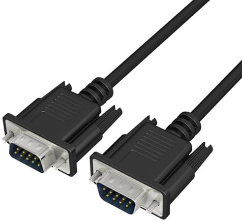 H.May 1M Cable Serie rs232, Cable de conexión de Puerto com de 9 Pines, Cable de Datos Cruzados de conexión Directa db9 M/F (Directly Connected Male to Male)