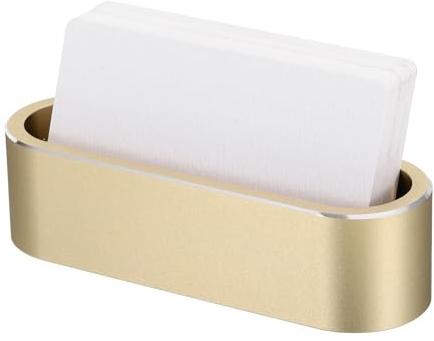 PATIKIL Geschäftskartenhalter Name Card Display Organizer Champagner Gold | Desktop-Kartenständer, Aluminiumlegierung, Für den Schreibtisch, Metall, Für die Büroschreibtischorganisation