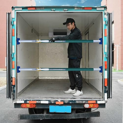 Stabilisator Unterstützung Längenverstellbare Lkw-Ladestange gegen Verrutschen, Universal-Ladestangen für Kastenwagen/Ladungsstabilisator, Starke Aluminiumlegierung Cargo Barriere(2pcs,2.35-2.73m/7.7-