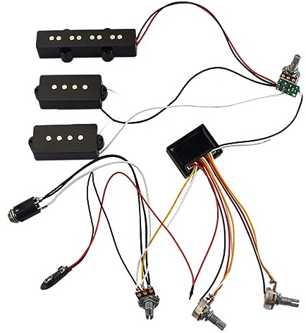 Bassgitarren Tonabnehmer Satz Gu06 mit Aktiven Pickups und Vorverstärker | 3-band Eq, Classic Ausführung, 9v Betrieb, Kupfer Eisen, Ausgangsbuchse