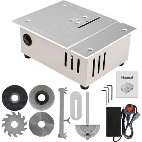 Electric Desktop Saw, Mini Multifunctional Table Saw Electric Bench Saws Woodworking Lathe DIY Cutting Machine, for 15mm PCB Cutting, Wooden Boards, Acrylic