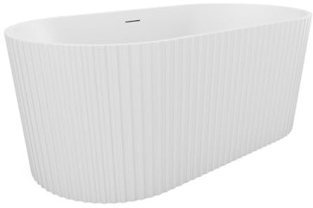 Vente-unique-Bañera exenta de acrílico - Blanco mate - 220L - 150 x 75 x 58 cm - ALIENA