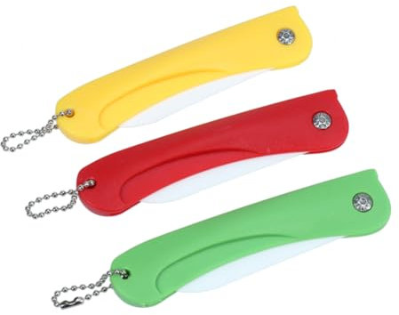 OFFSCH 3pezzi Coltello Da Cucina in Pieghevole Per Frutta e Utensile Portatile Per Affettare Sbucciare e Tagliare Alimenti Resistente Facile Da