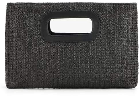SUKUTU Bolso de Mujer Bolso de Rafia de Verano Bolso de Hombro Crossbody de paja tejida con asas