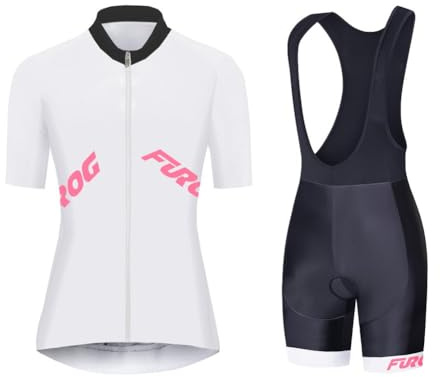 UGLY FROG 2025DX Top Damen Fahrrad Trikot Set Schnelltrocknend Radtrikot Kurzarm + Radhose mit 20D Sitzpolster Rennrad Outdoor MTB Fahrradbekleidung