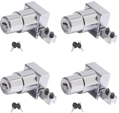 OAJABBGE 4pcs Glas Tür Schloss Glasschloss Schloss Schieberglasschrank Schloss Anzeigeschrank Einzeln Und Doppelt Türschloss