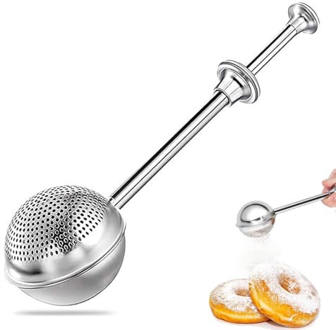 Flour Sifter, 7Inch 304 Stainless Steel Fine Mesh Flour Duster for Baking, Small Handhold Sifter Flour Dispenser for Sugar Flour, Spices, Tea Strainers